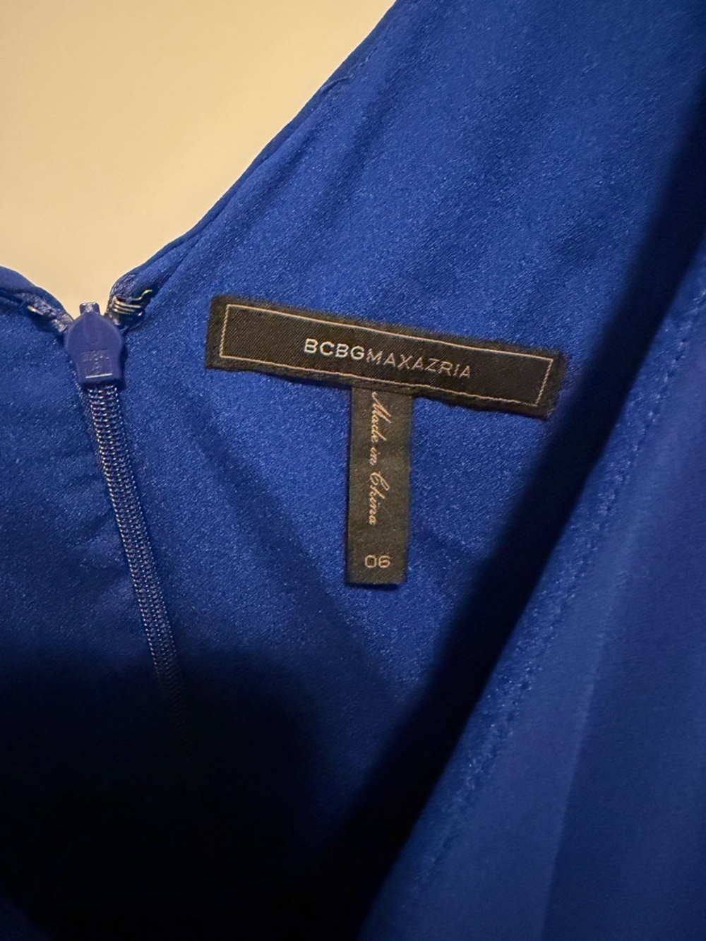 BCBGMaxAzria Blue Asymmetrical Ruffle Dress - Picture 4 of 5